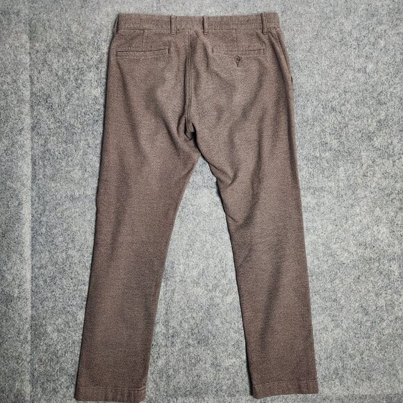 J Crew Pants Men 32x32 Brown Slim Fit Flex Brushed Twill Straight Leg Chino - Picture 2 of 7